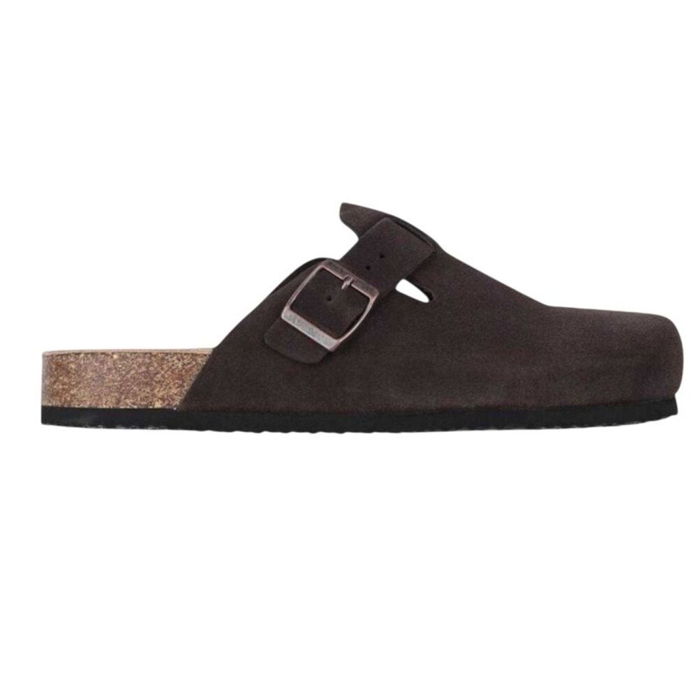 Jack Wills Mens Suede Flat Mule Sandals / Mocha